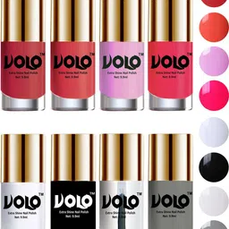 VOLO Set of 8 High-Shine Long Lasting Professional Nail Polish-9ml Each-Combo No-64-image-41