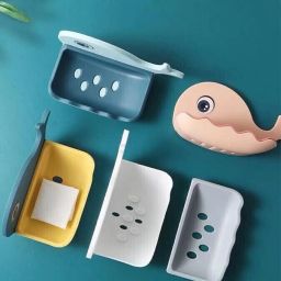 Fish Shape Cute Adhesive Waterproof Wall Mounted Soap Dish(PACK OF 4)-image-60
