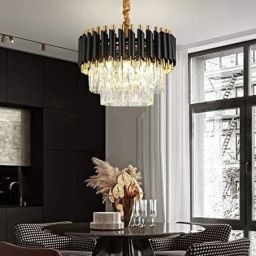 300 MM Black Mamra LED Crystal Chandelier Light For Living Room Bed Room Hall Chandelier Ceiling Lamp-picture-6