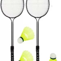 Badminton kit ( 2 Pc Double shaft racket + 3 Nylon Shuttle Badminton Kit-17