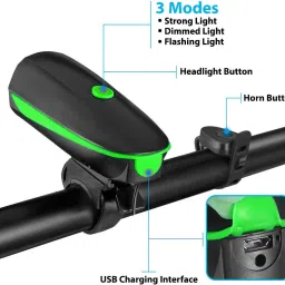 nsv Rechargeable cycle Light + Horn With Tail Laser Light In 3 Different Mode LED Front Rear Light Combo image 3