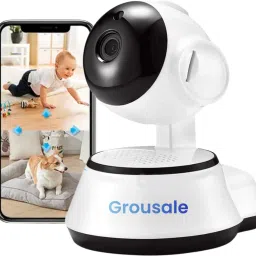 Grousale 3MP HD Wifi Indoor CCTV Camera For Home With PTZ Control, Night Vision Security Camera-6