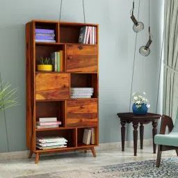 Multipurpose Sheesham ( Rosewood ) Solid Wood Semi-Open Book Shelf-picture-0