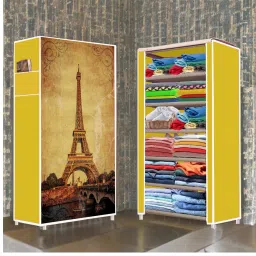 6 Shelf Foldable Collapsible Wardrobe Storage Organizer Almirah Cloth Rack PP Collapsible Wardrobe-9