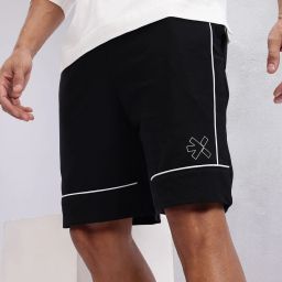 Solid Men Black Regular Shorts-image-45