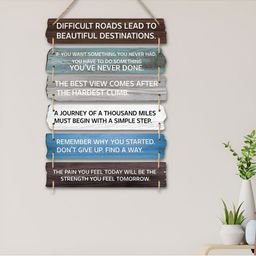 eCraftIndia Blue & White Inspirational Quotes Printed Wooden Wall Hangings-image-64
