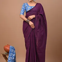PALLO LATKE Solid Saree With Unstitched Blouse Piece-image-47