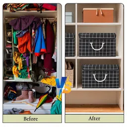 Kuber Industries Black Set of 4 Reusable Drawer Organiser Organisers image 5