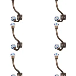 IndianShelf 6 Pcs Ceramic Leaf Key Holder Hangers for Clothes Wall Mounted-image-90