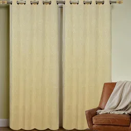 IVAZA Cream Velvet Long Door Curtains-37