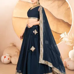 PAYAL CREATION Embroidered Unstitched Lehenga & Semi-Stitched Blouse With Dupatta image 4