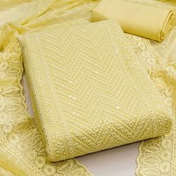 Rangtulika Ethnics Embroidered Unstitched Dress Material-picture-4