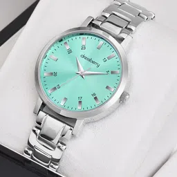 DressBerry Women Brass Dial & Stainless Steel Straps Analogue Watch DB-034-Sky Blue-image-54