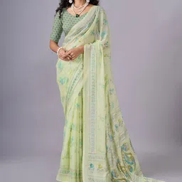 A.V.M. SILK MILLS Floral Pure Chiffon Saree-picture-58