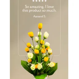 ZONEZER Yellow 1 Pieces Tulip Artificial Flower With Pot-picture-2