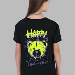 Uniplanet store Girls Typography Printed Extended Sleeves T-shirt-image-30