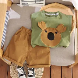 POP STREET KIDS Boys Printed Round Neck T-shirt With Shorts-image-72