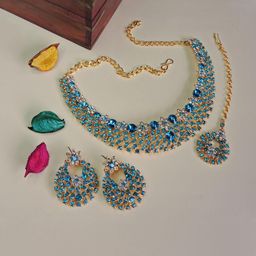 VATSALYA creation Alloy Gold- plated Turquoise Jewellery Set-picture-30