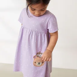 INCLUD Girls Polka Dot Printed Fit & Flare Knee Length Dress-image-8