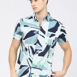 HIGHLANDER Men Abstract Printed Cotton Slim Fit Casual Shirt-picture-42