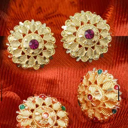 DIVASTRI Set Of 2 Gold-Plated Circular Studs Earrings-86