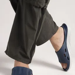 SUKUN Men Blue Ortho Solid Comfortable Slip On Slides-picture-20