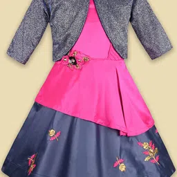Wish Karo Embellished Embroidered Satin A-Line Dress-image-44