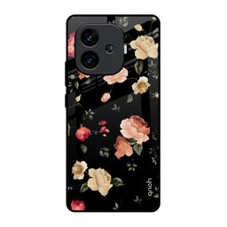 QRIOH Unisex iQOO Neo 10R 5G Floral Shockproof Glass Back Case-image-67