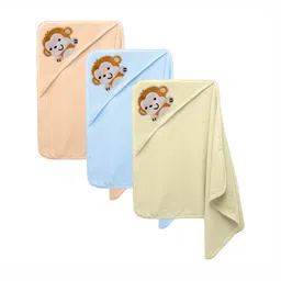 PARYAG Blue & Beige 3 Printed Cotton 250 GSM Bath Towel-51