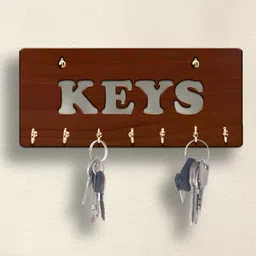 SEHAZ ARTWORKS Brown 7 Hooks Wooden KeyHolder image 2