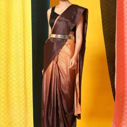 MIJAASHREE FASHION Brown Poly Chiffon Sarees-picture-33