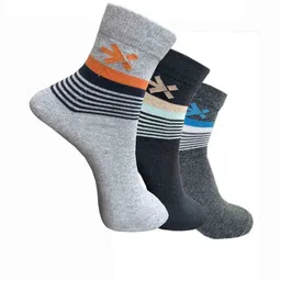 HRX by Hrithik Roshan Pack Of 3 Striped Ankle-Length Sports Socks-image-43