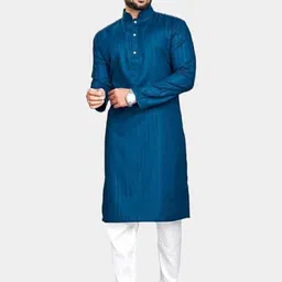 ANUJ FASHION Men Striped Mandarin Collar Straight Kurta-picture-39