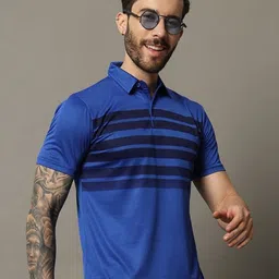 RENUOVO Men Striped Polo Collar Cotton T-shirt-picture-42