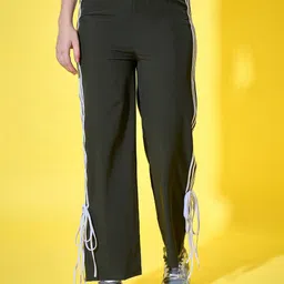 DIMPY GARMENTS Women Side Stripes Ankle Tie Detail Relaxed-Fit Track Pant-image-18