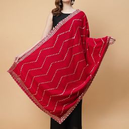 Moda Chales Embroidered Velvet Dupatta with Sequinned-27