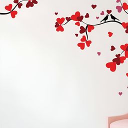 LANSTICK Red & Black Tree with birds Printed Self-Adhesive WallStickers-picture-27