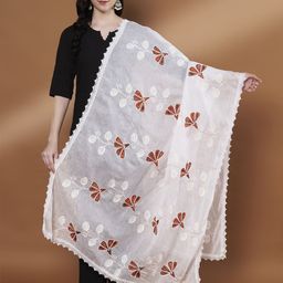 Zamour Embroidered Pure Cotton Dupatta with Thread Work-image-66