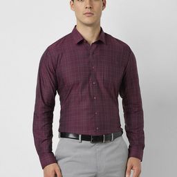 Van Heusen Men Slim Fit Checked Spread Collar Formal Shirt-picture-12