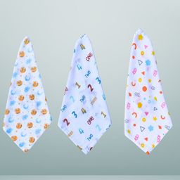 BAESD Kids Set Of 3 Printed Organic Muslin Cotton Baby Wash Cloths-image-54