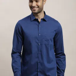 Turtle Textured Standard Slim Fit Pure Cotton Formal Shirt-image-22