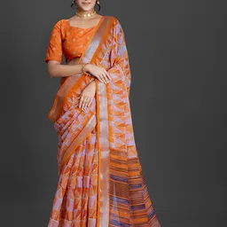 NIRMAL CREATION Abstract Printed Zari Saree-picture-9