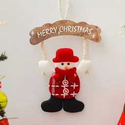 eCraftIndia Red Snowman MERRY CHRISTMAS Wall Hanging-image-90