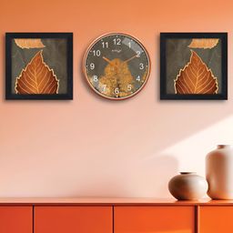 RANDOM Grey & Brown Printed Traditional Wall Clock-10