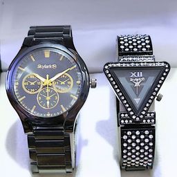 Skylark Unisex Dial & Bracelet Style Straps Analogue Watch Sky_blackCrono_Tringle_black-f-image-9