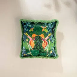 FREEDOM TREE Green & Orange Floral Square Cushion Covers-image-20