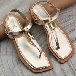 D LORZERI Women Metallic T-Strap Flats-picture-42