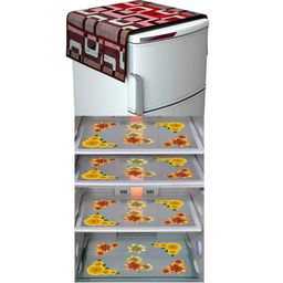 LooMantha 5-Pcs Yellow & Brown Printed Fridge Cover-image-99