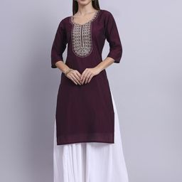 BANJANAN Women Ethnic Motifs Yoke Design Thread Work Kurta-image-74