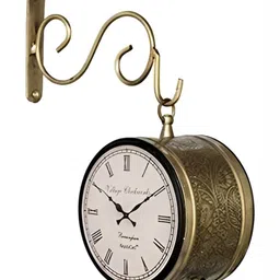 Nutts Gold-Toned Traditional Wall Clock-58